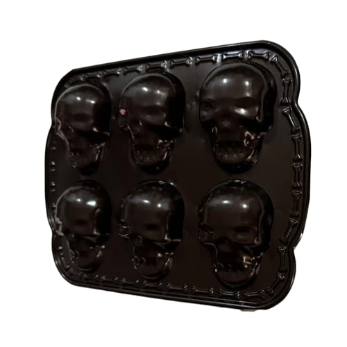 tongfeng Schädel Backform - Totenkopf Halloween Backform - Halloween Backform Schädel Aluminium - Schädel Muffinform - Totenkopf Kuchenform Für Halloween Schokolade - Non Stick Kuchenform von tongfeng