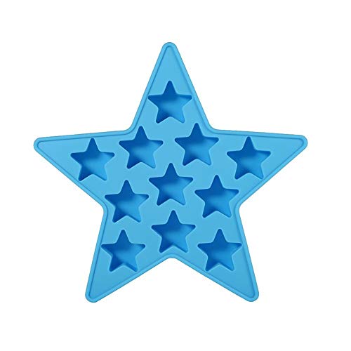 Fünf Sterne geformte kühle Silikon Eiswürfelschale Gefrierform Maker Werkzeuge für Club Bar Party(Blau) von tongzhou