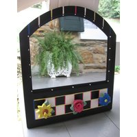 Wunderlicher Handbemalter Holzspiegel Mit Blumenstiften Wunderlicher Handbemalter Holzspiegel Mit Blumenstiften von toniarcenciel