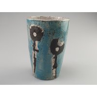 Teebecher Aus Rakukeramik, Kaffeebecher, Handgemachter Rakukeramikbecher Mit Abdrücken Von Meeresschilf Und Seeigelschalen von tonspatzen