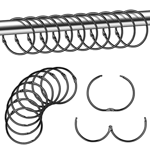 tonyg-p 20 Stück Metall Vorhangringe Duschvorhang Ringe Vorhang Hängend Ringe für Fenster Tür Duschvorhänge, 50 mm Innendurchmesser (Schwarz) von tonyg-p