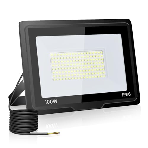 toobettp 100W LED Strahler Außen, 3000K 10000LM Warmweißes LED Fluter, IP66 Wasserdicht Außenstrahler Fluter Flutlicht für Garten, Innenhöfe, Garage, Hotel von toobettp