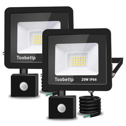 20W LED Strahler mit Bewegungsmelder Außen, Superhell 6500K 2000LM Kaltweiß LED Fluter Leuchte mit Bewegungssensor, IP66 Wasserdicht Außenstrahler Fluter Flutlicht für Garten, Innenhöfe, 2-teilig 20W LED Strahler mit Bewegungsmelder Außen, Superhell 6500K 2000LM Kaltweiß LED Fluter Leuchte mit Bewegungssensor, IP66 Wasserdicht Außenstrahler Fluter Flutlicht für Garten, Innenhöfe, 2-teilig von toobettp