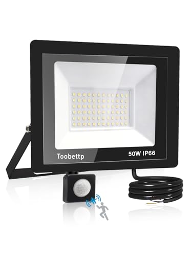 50W LED Strahler mit Bewegungsmelder Außen, Superhell 6500K 5000LM Kaltweiß LED Fluter Leuchte mit Bewegungssensor, IP66 Wasserdicht Außenstrahler Fluter Flutlicht für Garten, Innenhöfe, Garage, Hotel 50W LED Strahler mit Bewegungsmelder Außen, Superhell 6500K 5000LM Kaltweiß LED Fluter Leuchte mit Bewegungssensor, IP66 Wasserdicht Außenstrahler Fluter Flutlicht für Garten, Innenhöfe, Garage, Hotel von toobettp