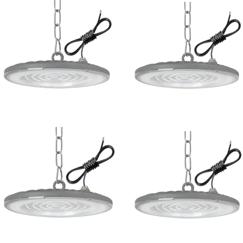 toobettp 4PCS 100W LED UFO Hallenbeleuchtung, 10000LM 6500K LED Industrielampe IP65 Wasserdicht UFO Hallenstrahler für Hallenbeleuchtung, Werkstattbeleuchtung, Fabriken, Flughafen, Patio von toobettp