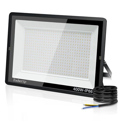 400W LED Strahler Außen, IP66 Wasserfest LED Strahler, Superhell 40000LM Fluter Flutlicht 6500K Kaltweiß, Scheinwerfer Aussenstrahler für Gärten, Innenhöfe, Garage, Hotel von toobettp
