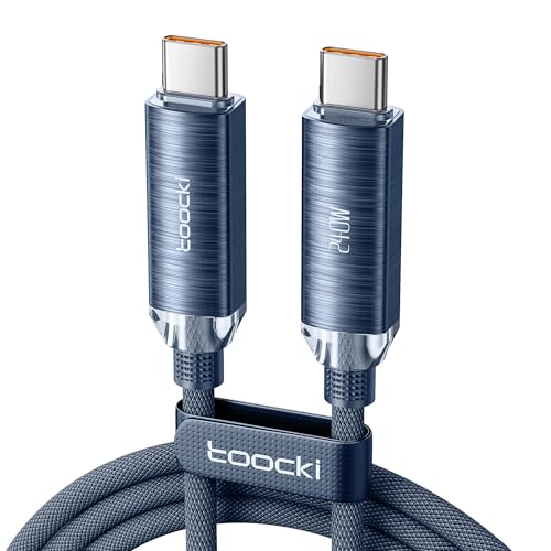 240W USB C Kabel,1M PD3.1 Schnellladekabel USB C auf USB C, Nylon Geflochten Ladekabel USB-C Ladegerät für iPhone 16 15 Pro Max Samsung Galaxy S23 S22 Pixel 7 Tablet MacBook Air (Blau) von toocki