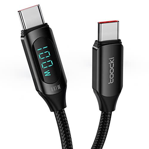 toocki 100W USB C auf USB C Kabel, 1M 5A Schnellladekabel Ladekabel PD QC5.0 with LED Display,Kompatibel von toocki