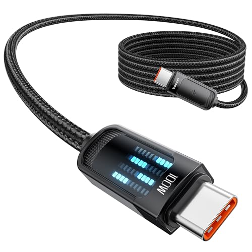 toocki 100W USB C Kabel, 2M Schnellladekabel Ladekabel PD QC3.0 with LED Display,Kompatibel mit iPhone 17/17 Pro/17 Pro Max MacBook Pro Air iPad Pro Air Galaxy S24 S23 Pixel Switch von toocki