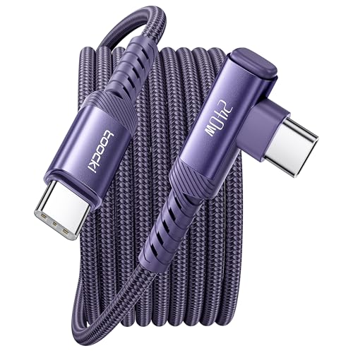 toocki 240W USB C Kabel 1M 90 Grad Winkel PD 3.1 Schnellladekabel,Nylon Ladekabel USBC Ladegerät für iPhone 16 15 Pro Max Samsung Galaxy S25 S24 Pixel 9 iPad Pro MacBook Air Switch usw（Lila） von toocki