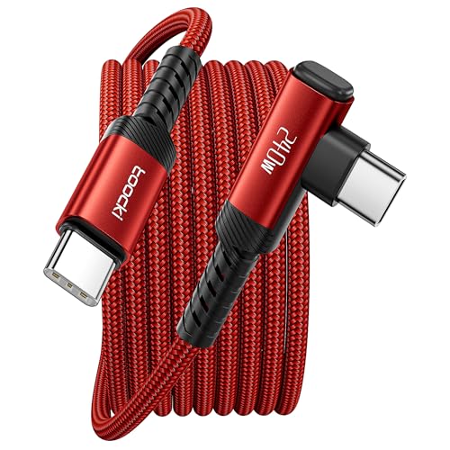 toocki 240W USB C Kabel 1M 90 Grad Winkel PD 3.1 Schnellladekabel,Nylon Ladekabel USBC Ladegerät für iPhone 16 15 Pro Max Samsung Galaxy S25 S24 Pixel 9 iPad Pro MacBook Air Switch usw（Rot） von toocki
