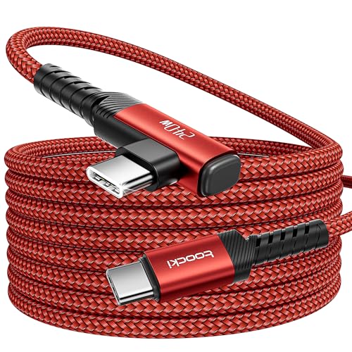 toocki 240W USB C Kabel 2M 90 Grad Winkel PD 3.1 Schnellladekabel,Nylon Ladekabel USBC Ladegerät für iPhone 16 15 Pro Max Samsung Galaxy S25 S24 Pixel 9 iPad Pro MacBook Air Switch usw（Rot） von toocki