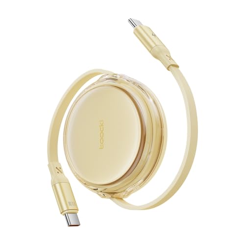 toocki USB C Kabel, 100W PD 5A QC 4.0 Mini Einziehbar Schnellladekabel USB C auf USB C Kabel, 4-stufige Länge Voreingestellter USB C Ladekabel für iPhone 16 15 Pro Max, MacBook, tablet, Samsung S24 von toocki