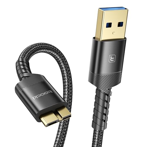 toocki USB A auf Micro B Kabel 0.5M (2-Pack), Typ C 3.0 zu MicroB Festplattenkabel USB C Stecker auf Micro-B Kompatibel mit der Externen Festplatte Toshiba/Seagate/WD, MacBook, Samsung von toocki