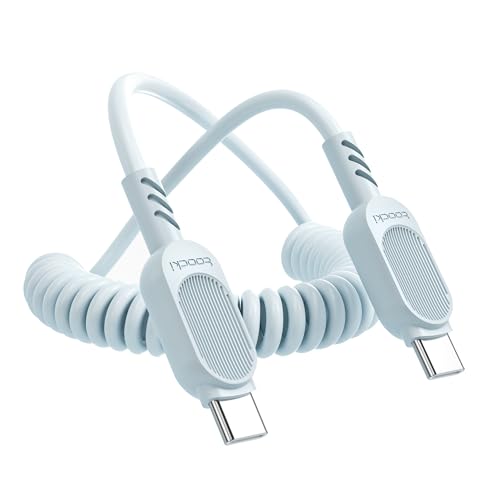 toocki Spiralkabel USB C auf USB C, 1.8M 100W Coiled Cable USB C Ladekabel USB C Kabel für Android Auto MacBook iPhone 16 Series,Galaxy S24 Ultra S23 FE S22 S21, Xiaomi,Handys,tablet,laptop von toocki