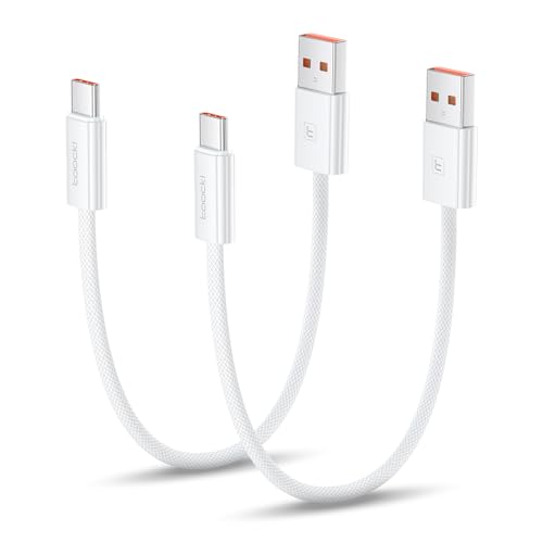 toocki USB C Kabel, [2er Pack 0.25m] 6A ladekabel USB C Nylon Schnellladekabel USB C Ladekabel,Datenkabel USB C für iPhone 16 15 Pro Max, Samsung S24 S23 Note 10, Huawei P60,Honour,Xiaomi,Oppo,VIVO von toocki