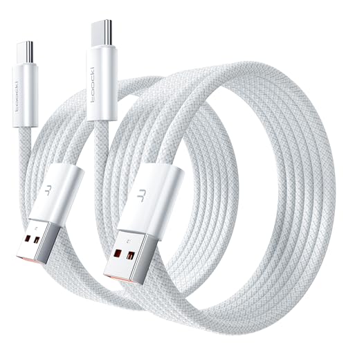 toocki USB C Kabel, [2er Pack 1.5m] 6A ladekabel USB C Nylon Schnellladekabel USB C Ladekabel,Datenkabel USB C für iPhone 16 15 Pro Max, Samsung S24 S23 Note 10, Huawei P60,Honour,Xiaomi,OPPO,VIVO von toocki