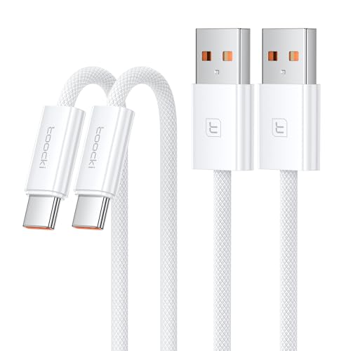 toocki USB C Kabel, [2er Pack 1m] 6A ladekabel USB C Nylon Schnellladekabel USB C Ladekabel,Datenkabel USB C für iPhone 16 15 Pro Max, Samsung S24 S23 Note 10, Huawei P60,Honour,Xiaomi,OPPO,VIVO von toocki