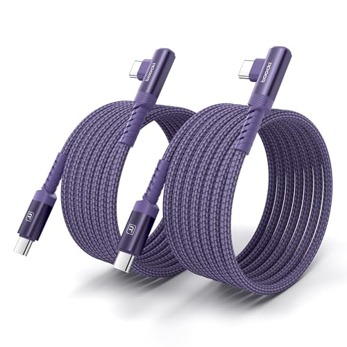 toocki USB C Kabel 60W [2 Stück] [2M+2M] USB C auf USB C PD 3.0 Schnellladekabel USB C, Nylon Ladekabel USB C für iPhone 16 Pro max Samsung Galaxy S24 S23 S22 Note 20 iPad Pro Air mini Macbook Pixel von toocki
