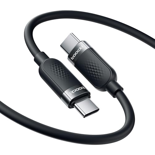 toocki USB C auf USB C Kabel 60W PD 3.0, PPS USB-C Ladekabel kompatibel mit iPhone 16 Pro Max, iPhone 15, Galaxy S24 S23 A55 A25 A15 MacBook Air M2 iPad Pro 12.9 iPad Air 5/Mini 6, Pixel 9 usw. (1M) von toocki