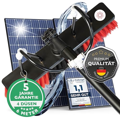 toolmacher Teleskop Waschbürste 6m [5 JAHRE GARANTIE] - Waschbürste mit Teleskopstiel - Terrassendach Reiniger - Teleskopstange Fensterreinigung - Photovoltaik Waschbürste - Wintergarten Reinigungsset von toolmacher