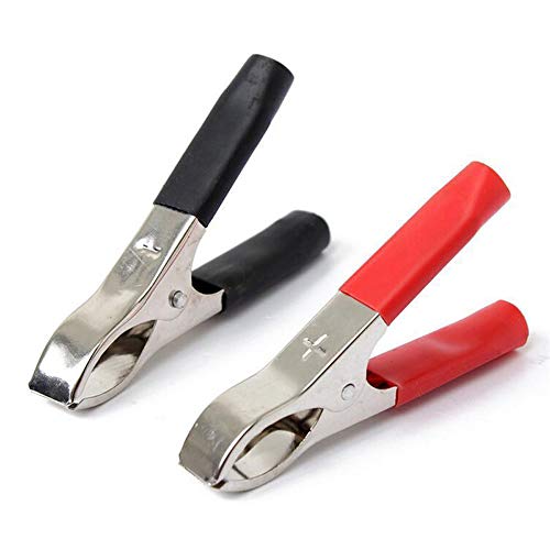 1 Paar Krokodilklemmen 30A isolierte Batterieklemmen Krokodil Klemmen Autobatterie Batterieladezange Batterie Zange Klemmen für Starthilfekabel Rot und Schwarz von tooloflife