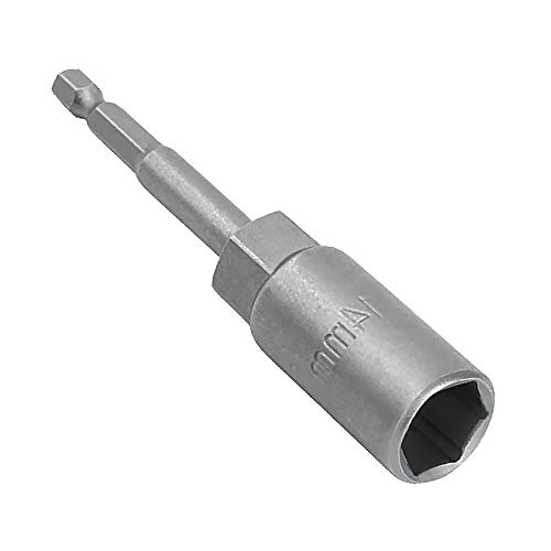 1 x Steckschlüsseleinsatz für Bohrmaschinen, Steckschlüsseleinsatz, 80 mm Länge, 6,35 mm Sechskant-Schaft, Stecknuss-Adapter (7 mm). von tooloflife