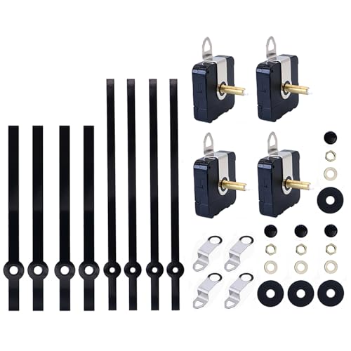 4 Sets Silent Quartz Clock Movement, Long and Short Shaft Clock Mechanism with Hands Battery Powered, Wall Clock Mechanism Parts Motor Replacement DIY Repair Parts 4 Sets Silent Quartz Clock Movement, Long and Short Shaft Clock Mechanism with Hands Battery Powered, Wall Clock Mechanism Parts Motor Replacement DIY Repair Parts von tooloflife