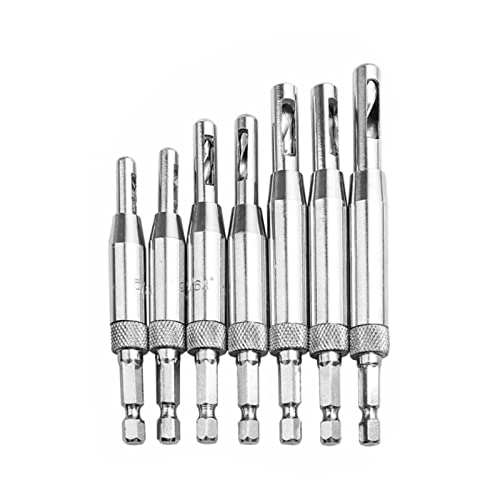 7-teiliges Scharnierbohrer-Set, HSS selbstzentrierende Bohrer, Schrank-Holzbearbeitung, Hardware Zentrierbohrer, Bits (5/64 Zoll, 7/64 Zoll, 9/64 Zoll, 11/64 Zoll, 5 mm, 13/64 Zoll, 1/4 Zoll) von tooloflife