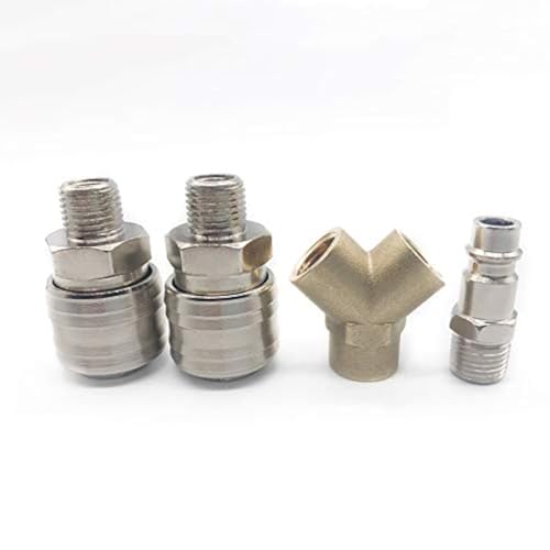 Airline Euro 3-Wege-Schnellspanner 6,35 mm Luftleitungsschlauch Verteiler Anschluss Luftleitung Kupplung für Kompressor Luftschlauch von tooloflife