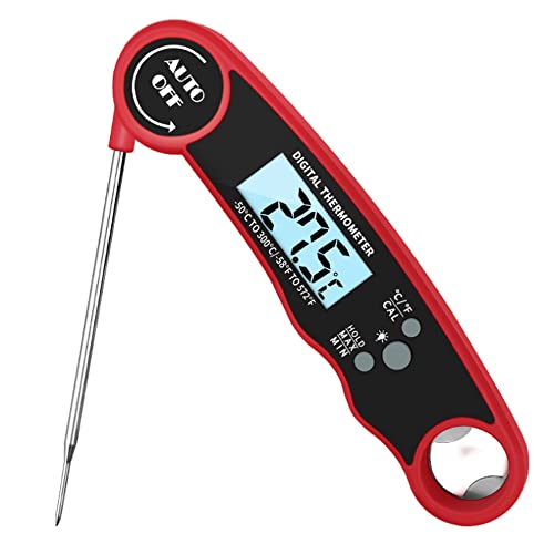 Fleischthermometer Küchenthermometer, Instant Read Digitales elektronisches Lebensmittelthermometer Hintergrundbeleuchtung für Lebensmittel, Fleisch, Grill, BBQ von tooloflife