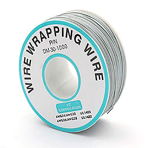 Grau 250M Farbige Isolierung Kabel Test Wrapping Kabel Verzinnt Kupfer Solide Kabel 30AWG 0,25mm für Laptop Elektronische Test Wrapping Wire von tooloflife