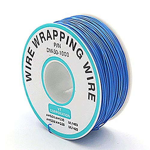 Blau 250M Farbige Isolierung Kabel Test Wrapping Kabel Verzinnt Kupfer Solide Kabel 30AWG 0,25mm für Laptop Elektronische Test Wrapping Wire von tooloflife