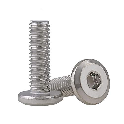Sechskantschrauben mit flachem Kopf aus Edelstahl, Sechskant, M6 x 12 mm, 10 Stück Sechskantschrauben mit flachem Kopf aus Edelstahl, Sechskant, M6 x 12 mm, 10 Stück von tooloflife
