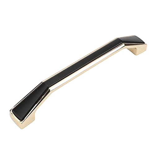 tooloflife Schrankgriff 128 mm schwarze Küchenschubladenknöpfe mit 2 Schrauben für Möbelschranktürgriffe – Schwarz-Gold von tooloflife