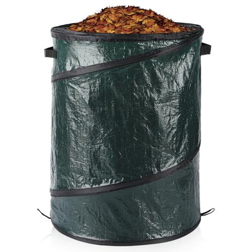 Gartenabfallsack, zusammenklappbar, groß, robust, mit Griffen für Abfall, Müll, Spielzeug usw., Gartensack zur Aufbewahrung von Gartenarbeit (130 l, 48 x 72 cm) von tooltitan