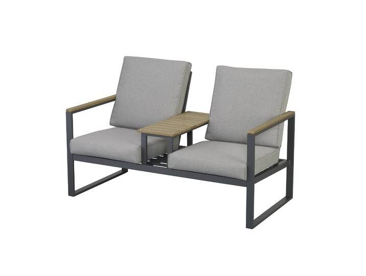Bank 'Magdalena' grau 136 x 76 x 81 cm mit Ablage von toom