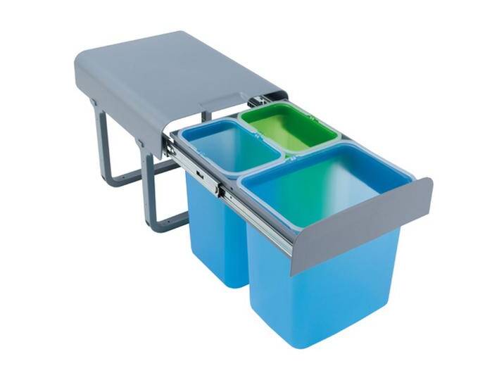 Pyramis Einbau-Abfallsammler '3-Fach' Color 35,5 x 36,5 x 47 cm 1 x 16 l + 2 x 8 l von toom