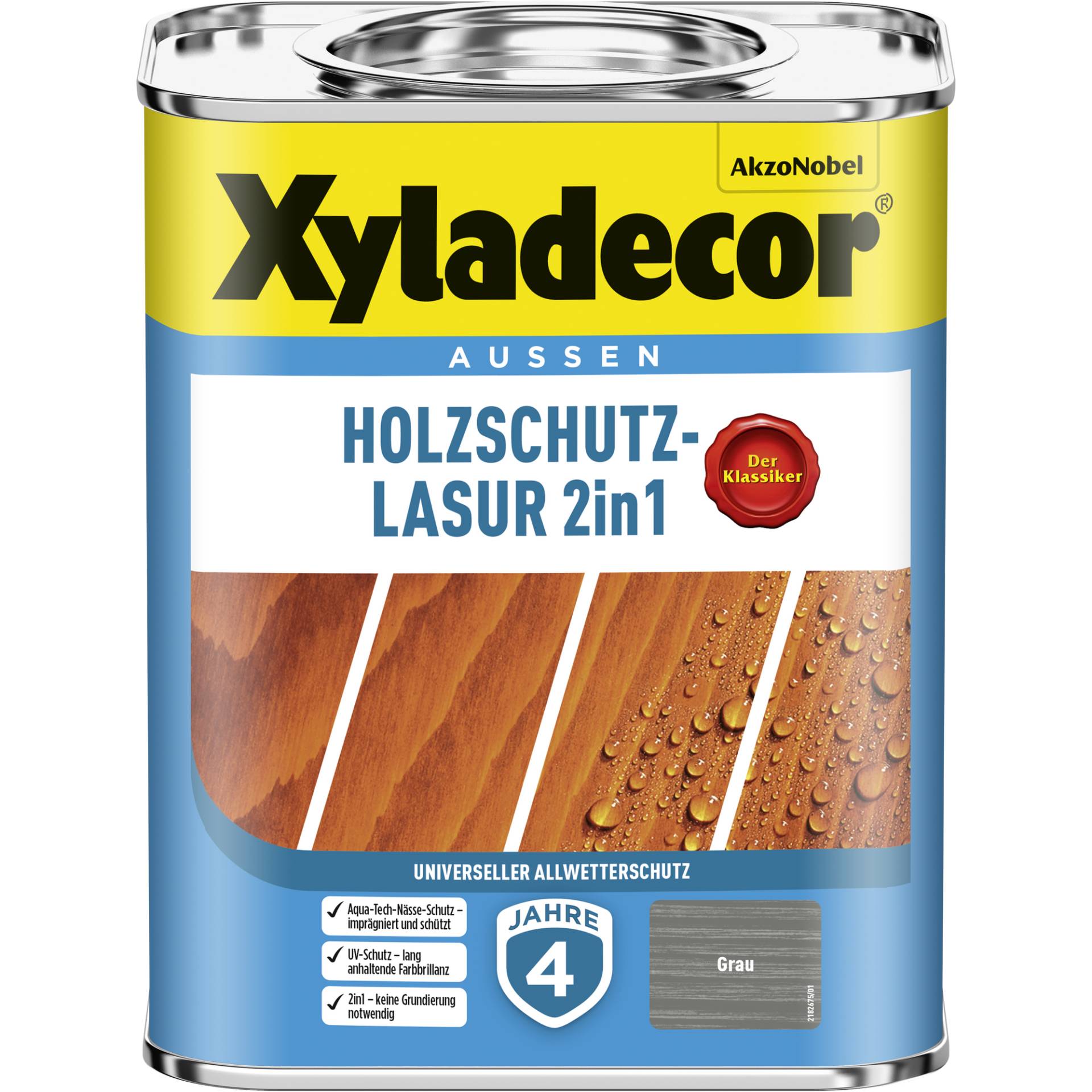 Xyladecor 2in1 Holzschutzlasur grau 750 ml von Xyladecor