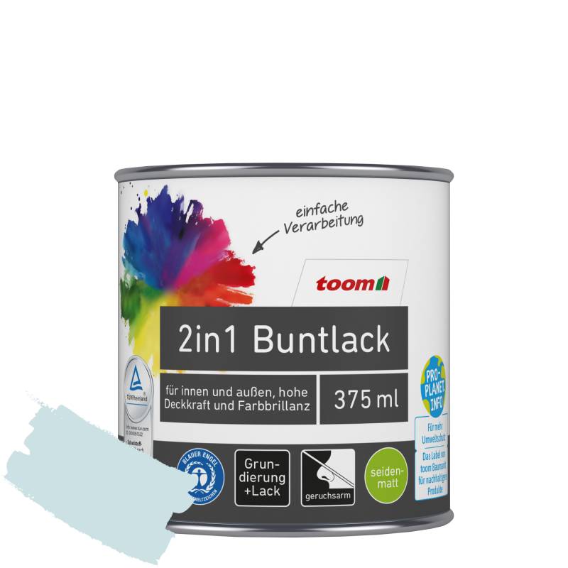 toom 2in1 Buntlack 'Atempause' hellblau seidenmatt 375 ml von toom