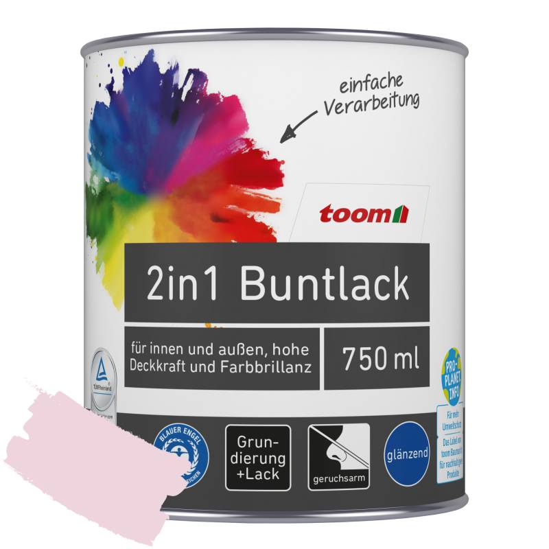 toom 2in1 Buntlack 'Flamingo' rosa glänzend 750 ml toom 2in1 Buntlack 'Flamingo' rosa glänzend 750 ml von toom