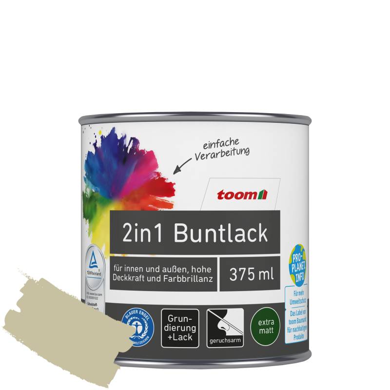 toom 2in1 Buntlack 'Salbeiduft' zartgrün matt 375 ml von toom