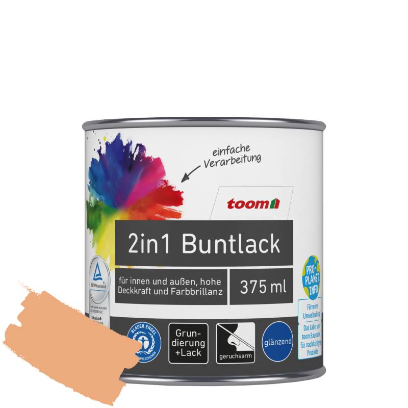 toom 2in1 Buntlack papayafarben glänzend 375 ml toom 2in1 Buntlack papayafarben glänzend 375 ml von toom