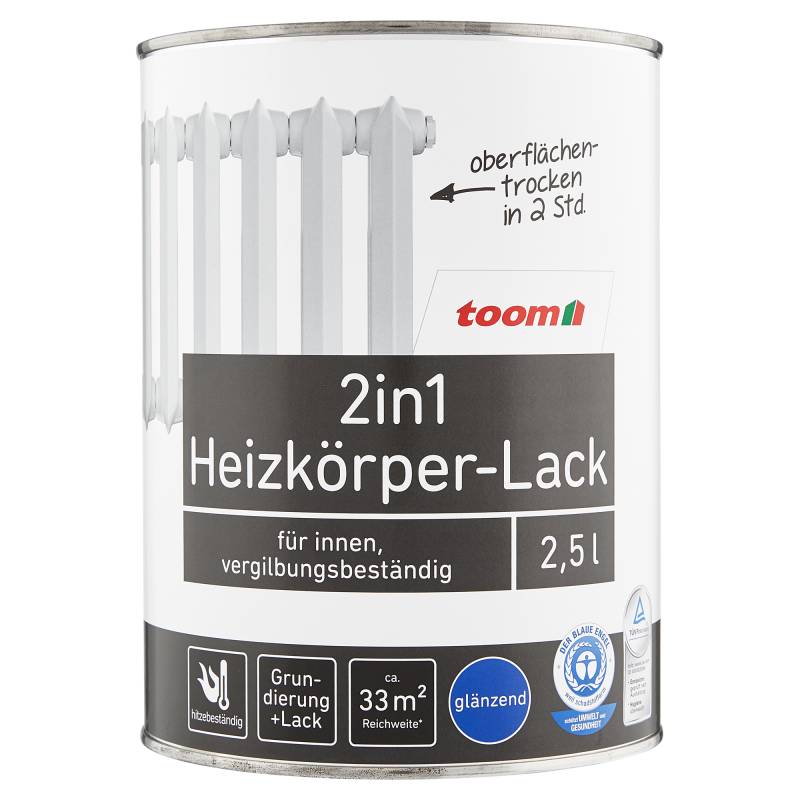 toom 2in1 Heizkörperlack weiß glänzend 2,5 l von toom