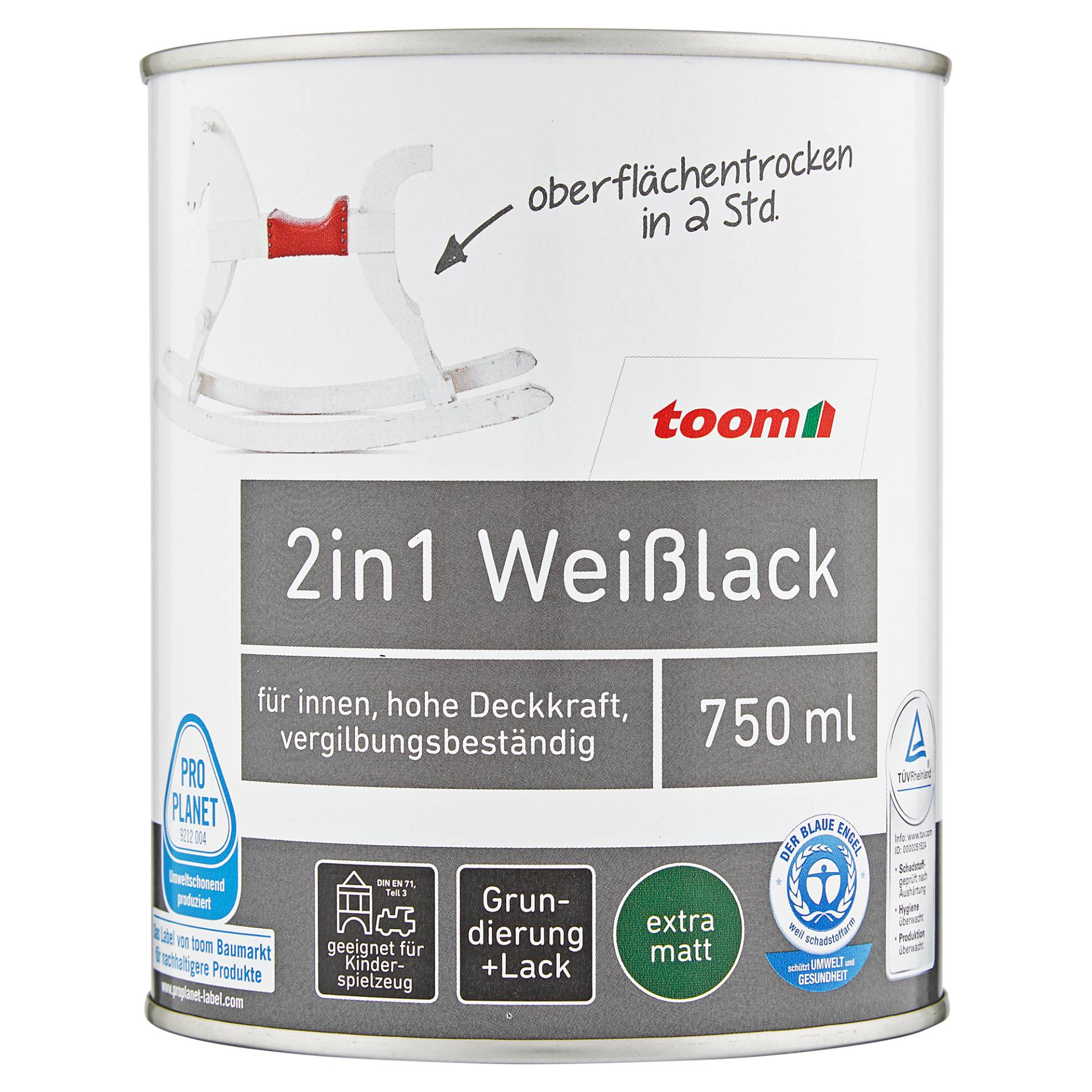 toom 2in1 Weißlack matt 750 ml toom 2in1 Weißlack matt 750 ml von toom