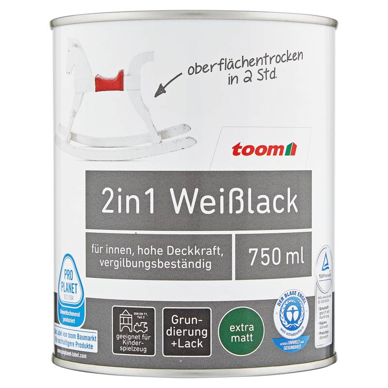toom 2in1 Weißlack matt 750 ml von toom