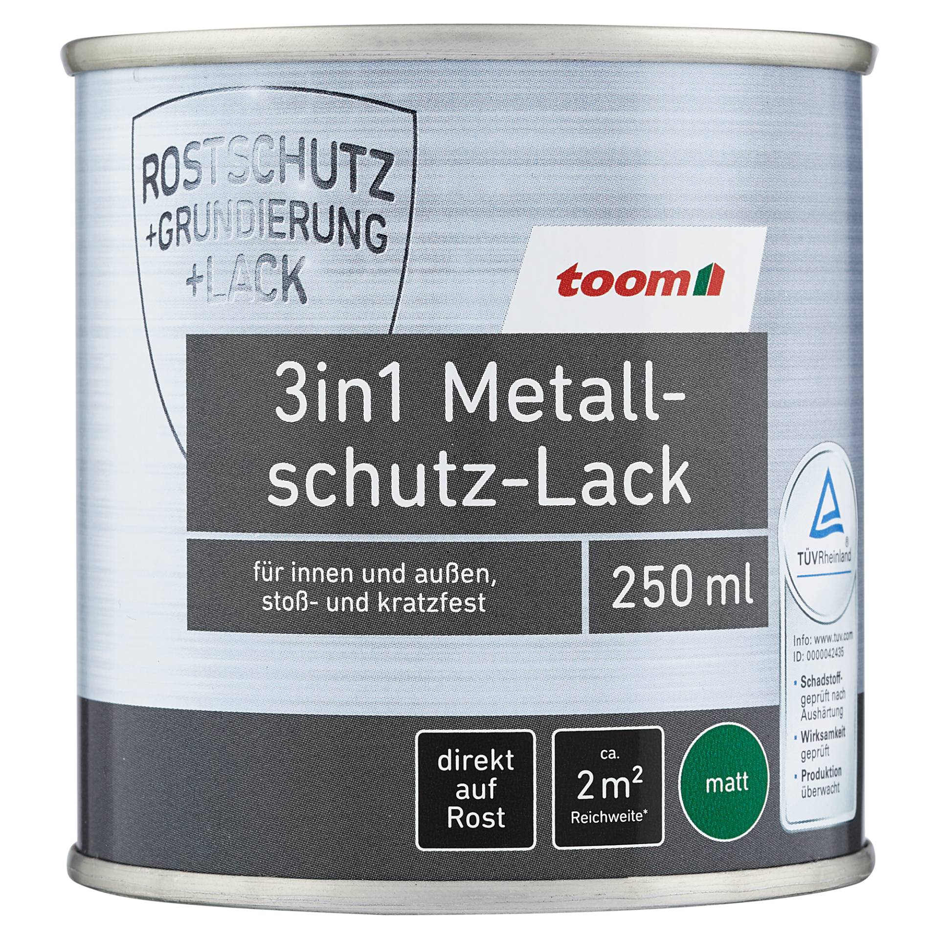 toom 3in1 Metallschutzlack grün matt 250 ml von toom