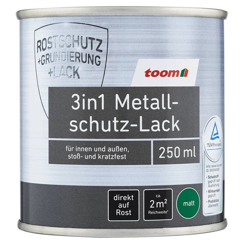 toom 3in1 Metallschutzlack grün matt 250 ml toom 3in1 Metallschutzlack grün matt 250 ml von toom