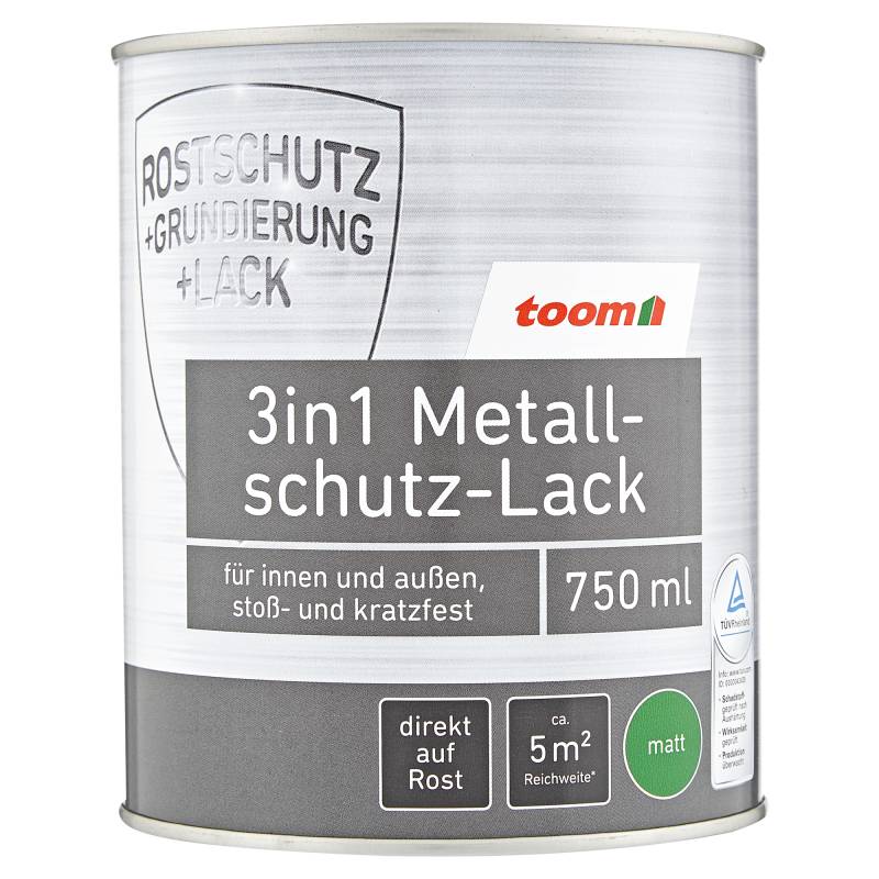 toom 3in1 Metallschutzlack grün matt 750 ml von toom