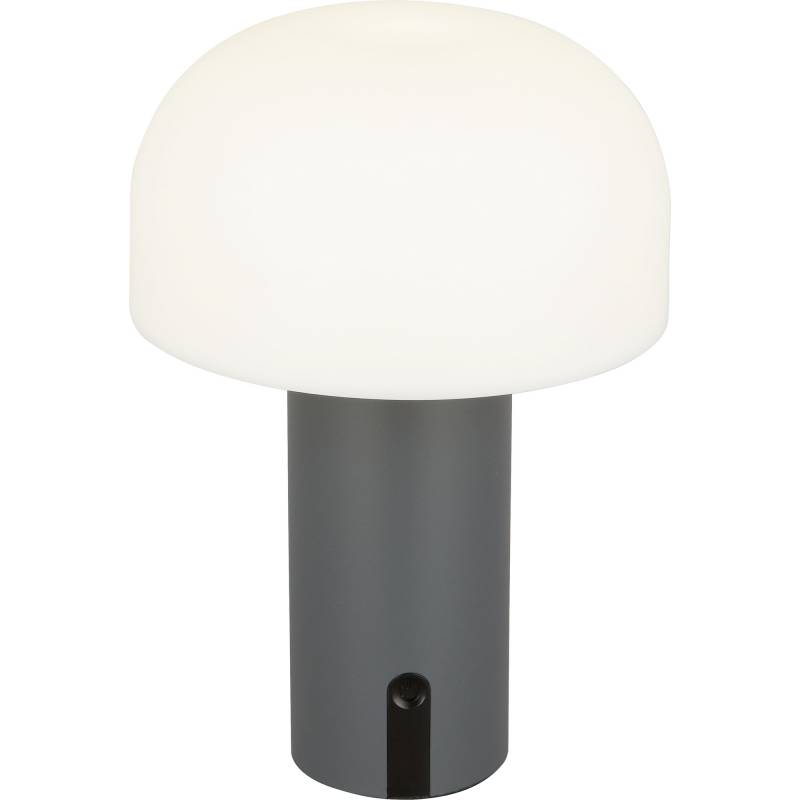 toom Akku-LED-Tischleuchte 'Ali' grau mit USB-Kabel Ø 15 x 22 cm von toom